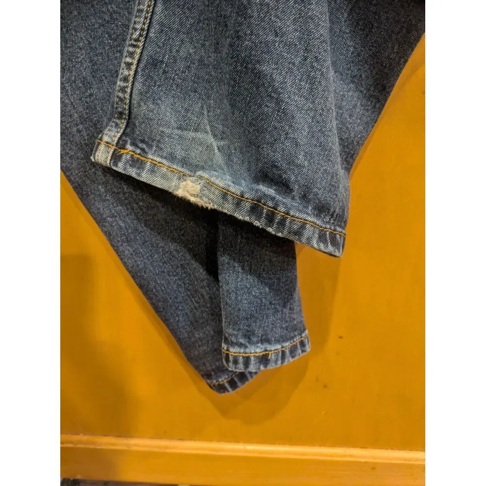 Levi's 505    Jeans 38x29 (actual) 38x30 Tag Blue  zipper Fly Denim Distres. Cuf